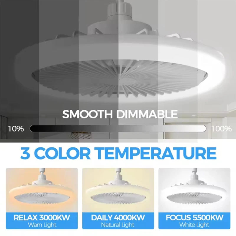 Ventilatore da soffitto compatto 25 cm con luce LED E27 – dettaglio 3