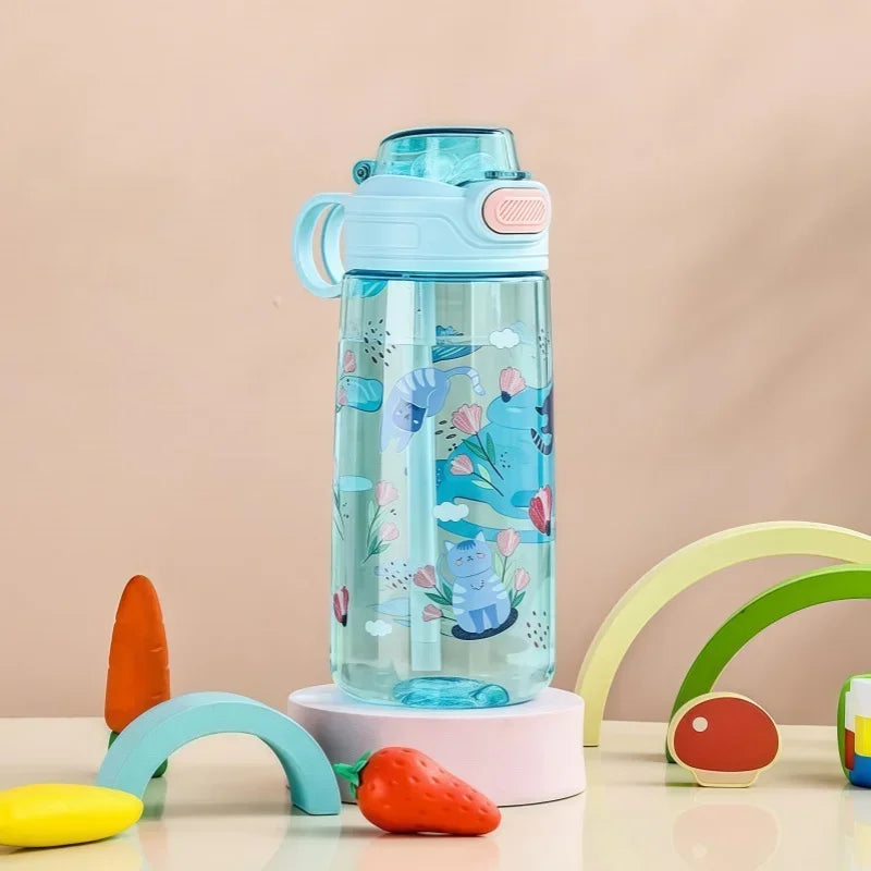 Borraccia per Bambini con Cannuccia e Blocco, 550 ml – foto 11