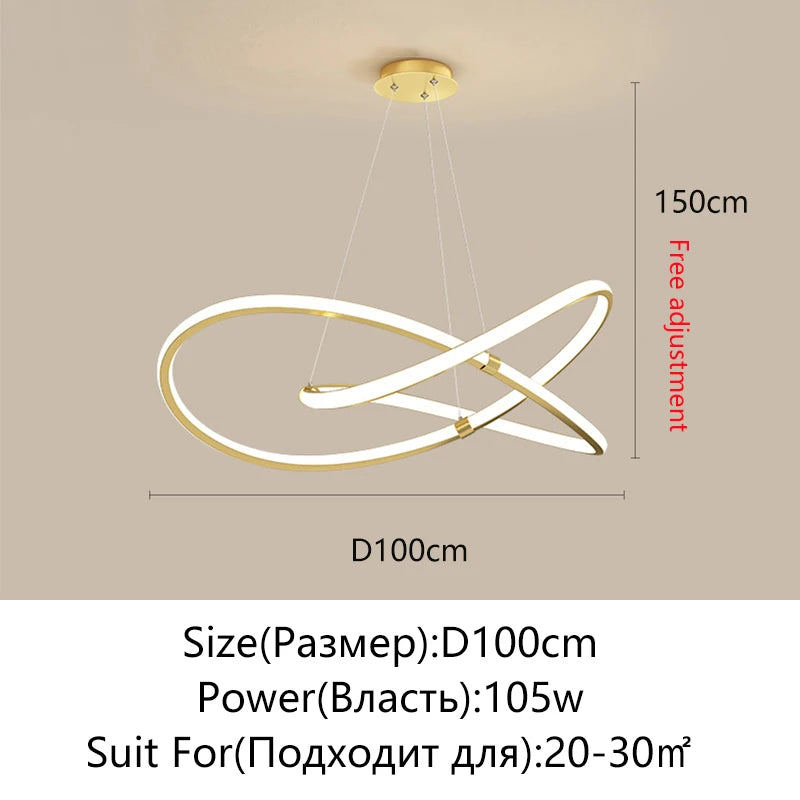 Lampadario moderno a LED per soggiorno, sala da pranzo, camera da letto, cucina, illuminazione domestica – foto 12