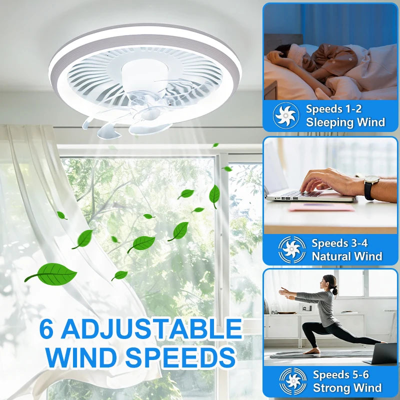 Ventilatore da soffitto moderno con luce, telecomando e regolazione continua dell'intensità luminosa a 360° ° – foto 4