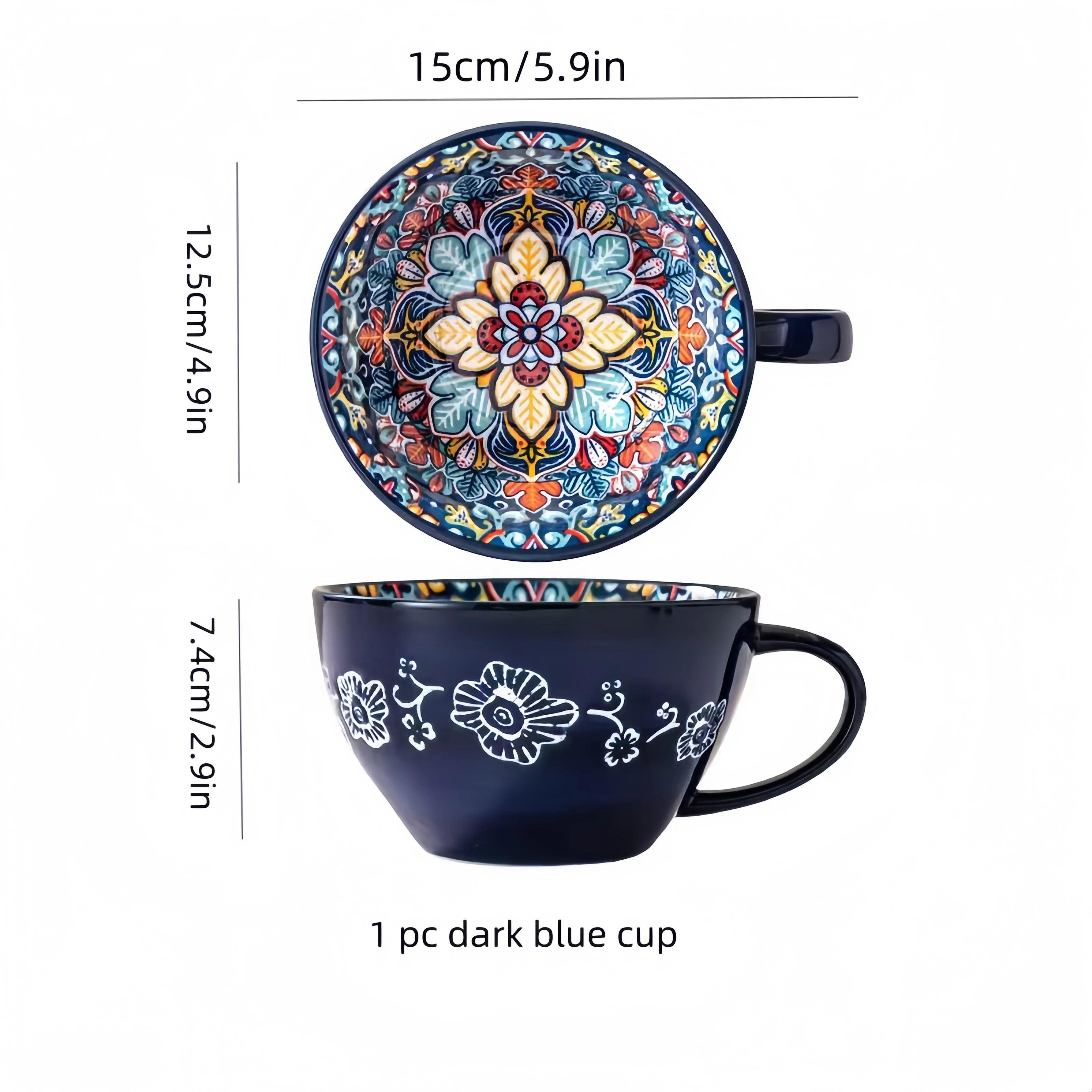 Tazza in ceramica per caffè e tè, quattro tinte profonde – dettaglio 6
