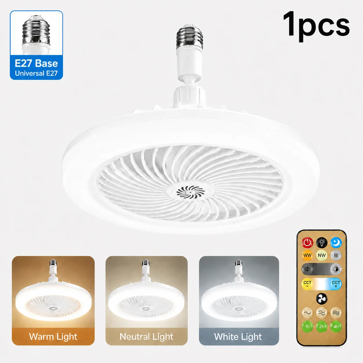 Ventilatore da soffitto 2in1 con lampada LED e attacco E27 – dettaglio 6