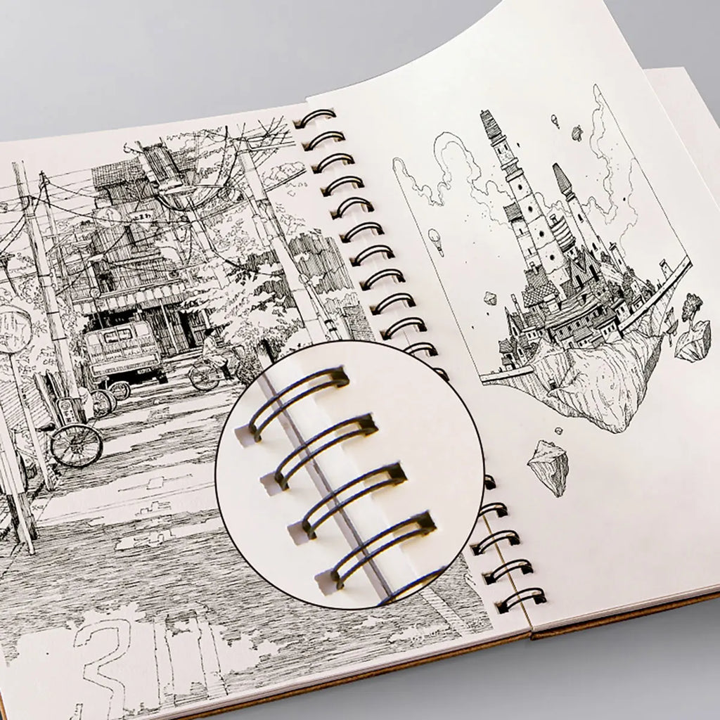 Album da disegno a spirale in carta kraft, 160 g – foto 2