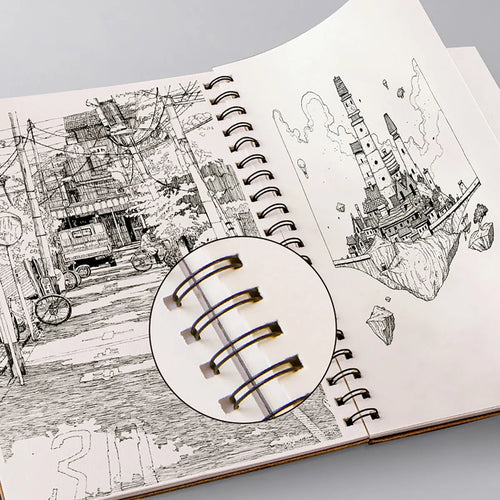 Album da disegno a spirale in carta kraft, 160 g – foto 2