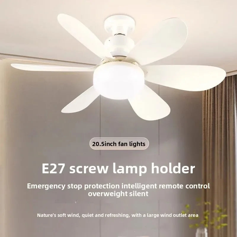 Ventilatore da Soffitto con Luce E27, Telecomando, Super Silenzioso, per Camera da Letto, Cucina e – foto 3