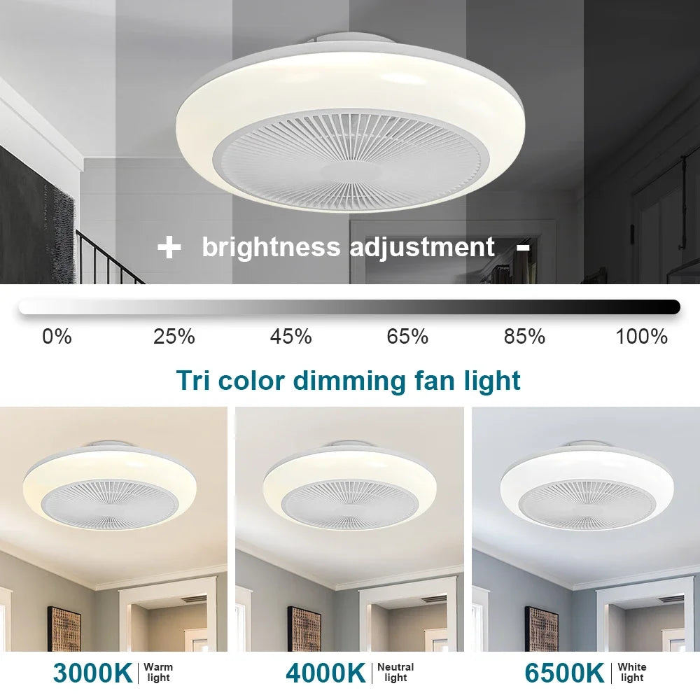 Ventilatore da soffitto a LED con luci, dimmerabile con telecomando, luci decorative per camera da letto e – foto 5