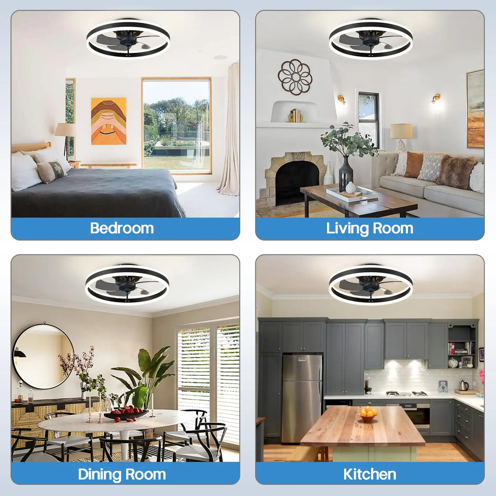 Ventilatore da Soffitto con Luce LED e Telecomando