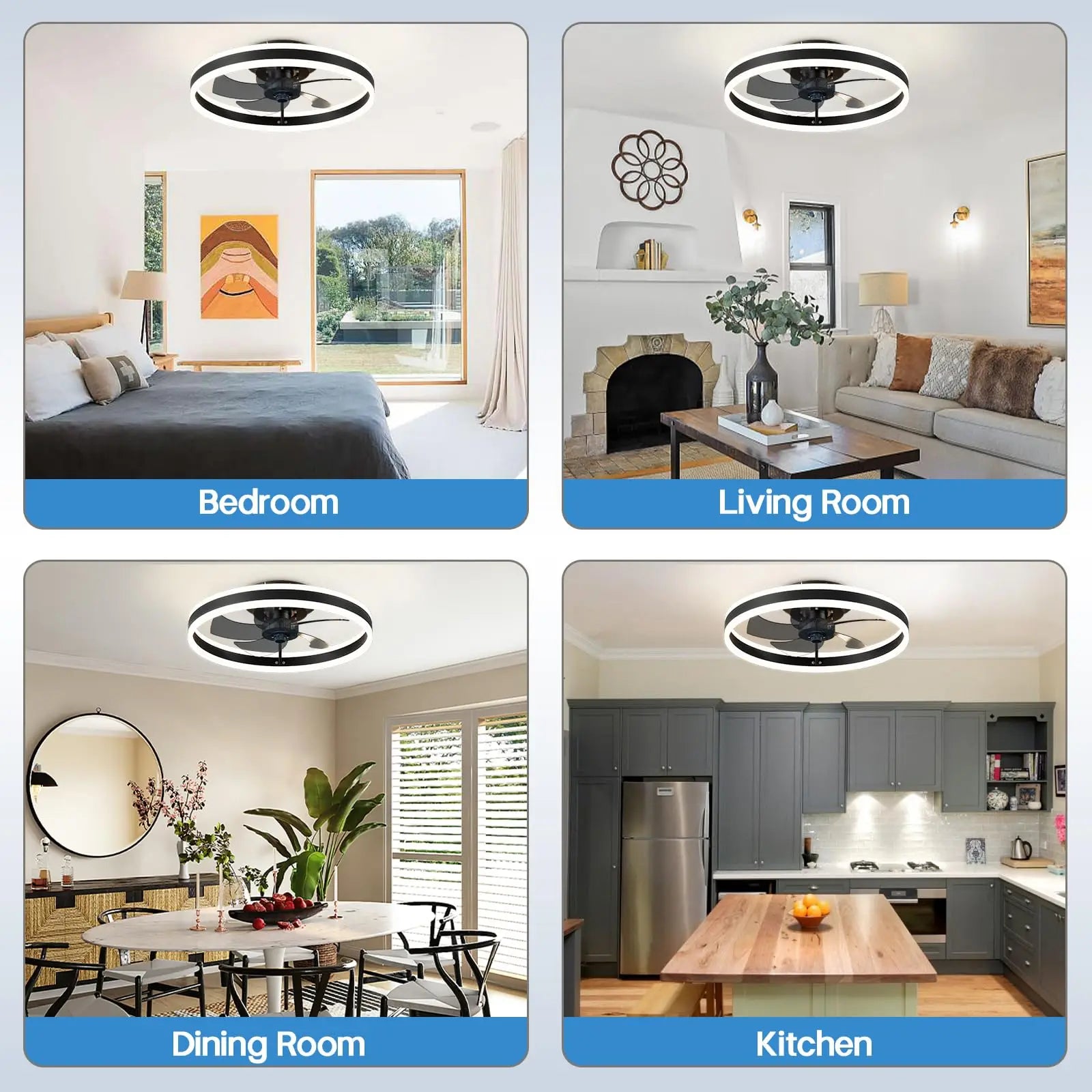 Ventilatore da Soffitto con Luce LED e Telecomando