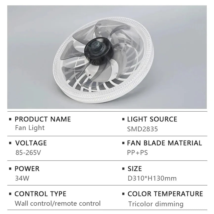 Ventilatore da soffitto moderno a LED con vento forte e silenzioso oscuramento remoto ventilatore da soffitto – foto 6