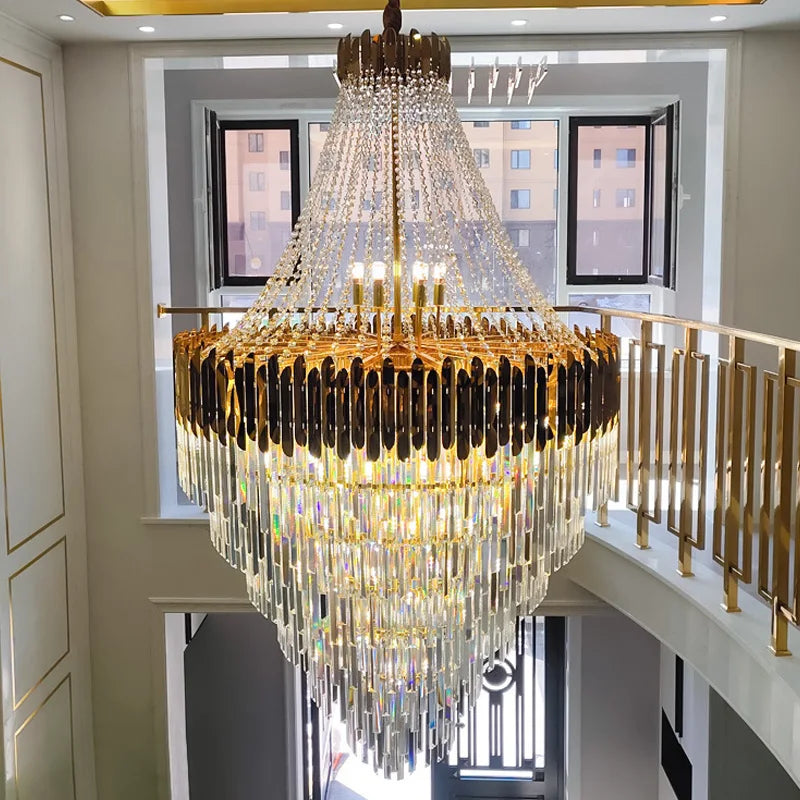 Lampadario di cristallo a colonna, D60 x H100 cm – dettaglio 1