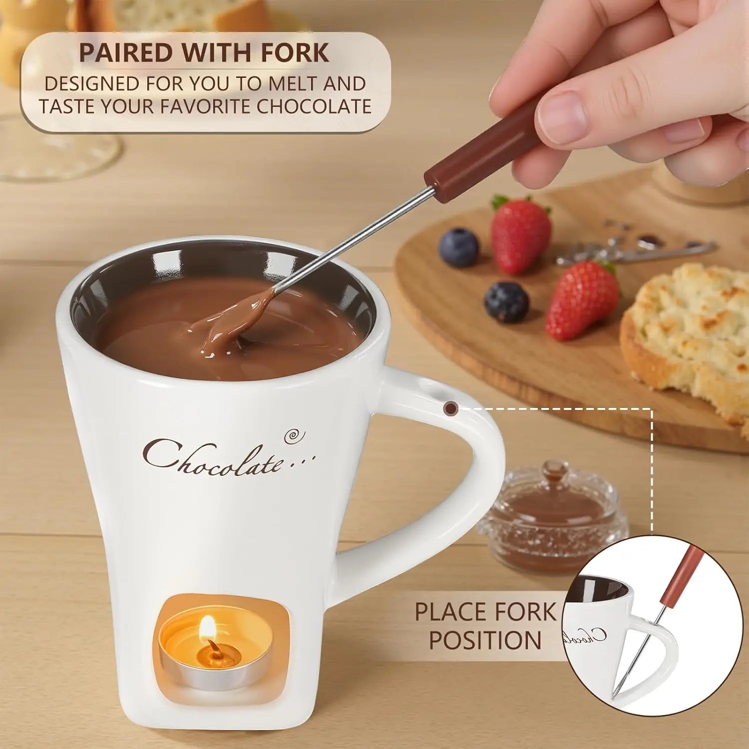 Tazza riscaldante per fonduta al cioccolato, 130 ml – dettaglio 4