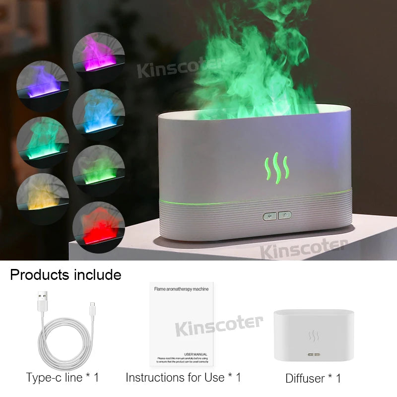 Diffusore di aromi USB con effetto fiamma e 7 colori di luce – dettaglio 9