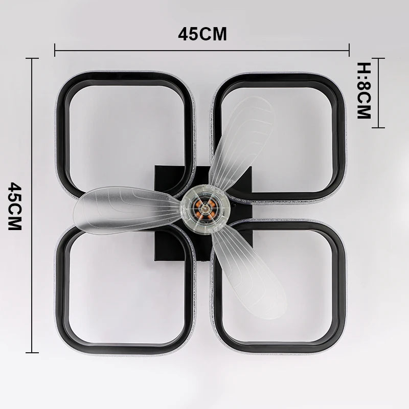 Ventilatore da Soffitto LED E27 con Telecomando per Regolazione Luminosità, Adatto per Soggiorno, Studio, Uso – foto 8