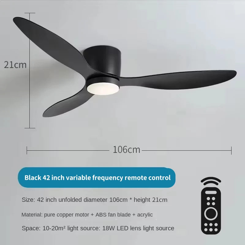 Luci moderne per ventilatori da soffitto a LED, luci decorative da pavimento basso con telecomando – foto 8