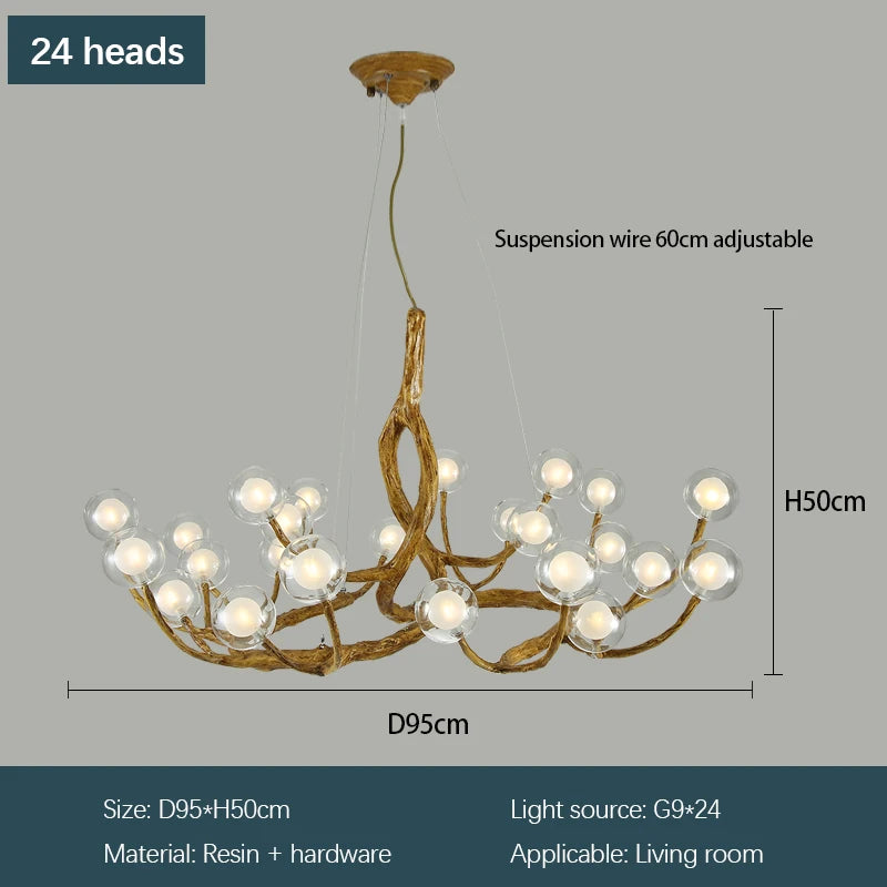 Lampadario a rami LED, da 8 a 20 luci o applique – dettaglio 12