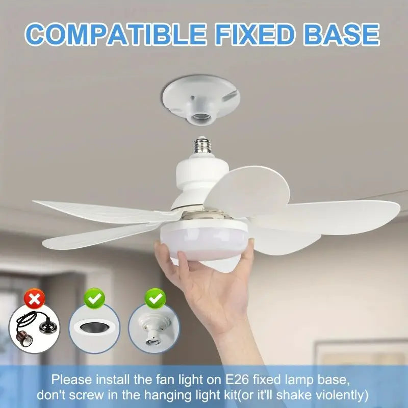 Ventilatore Plafoniera Telecomando Dimmerabile Ventilatore Da Soffitto A LED Con Luci E27 24W/30W/40W/80W Per