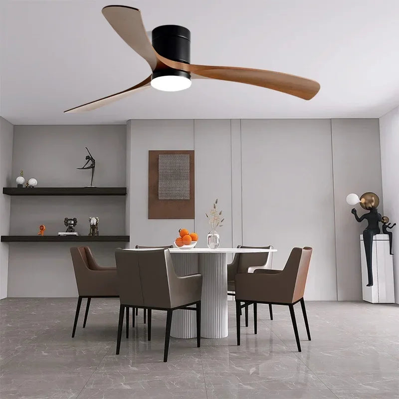 Ventilatore da Soffitto a Basso Profilo 36/46/56 Pollici con Luce, 3 Pale in ABS, Motore DC, Telecomando, LED – foto 3