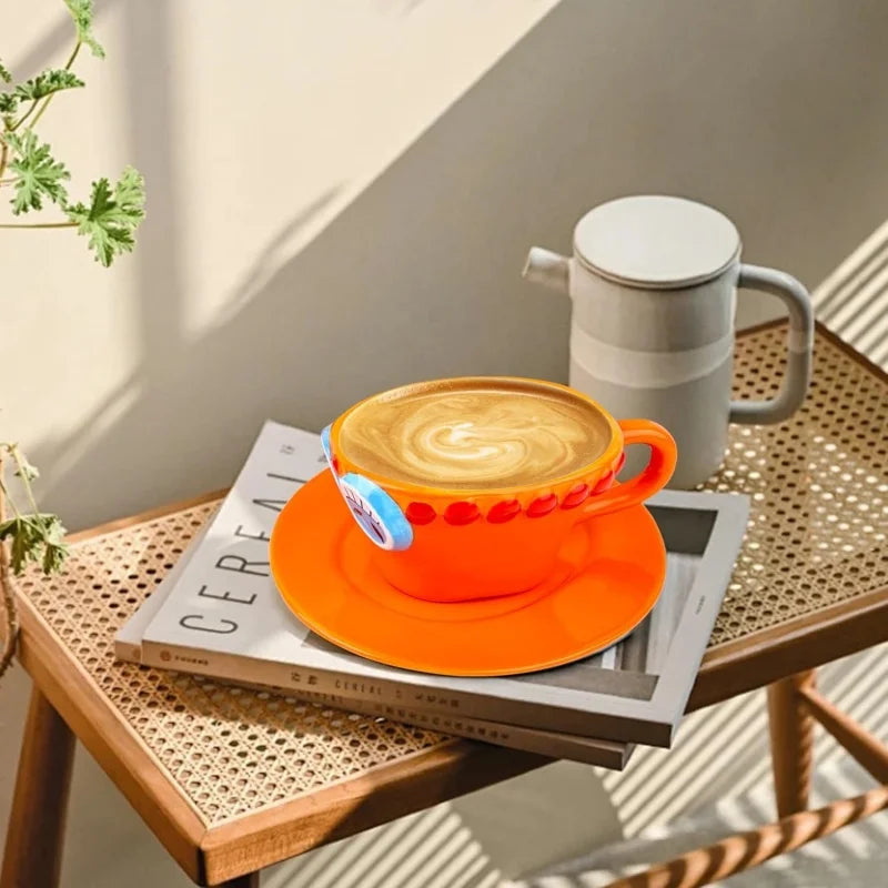Tazza da Caffè con Piattino in Ceramica Fantasia Anime