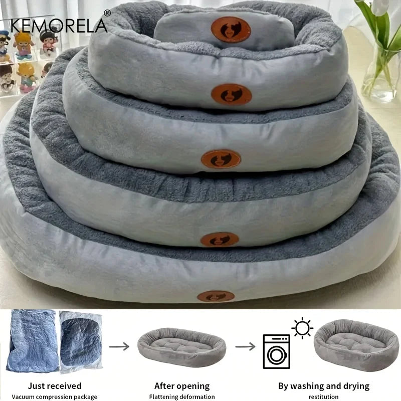 Letto ovale imbottito in peluche per gatti e cani piccoli – dettaglio 3