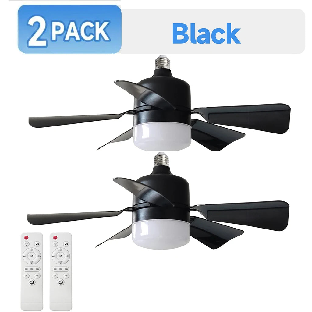 Confezione da 1/2 Pezzi: Ventilatore da Soffitto con Luce LED da 30W, Telecomando e Dimmer, Base E27, Ideale – foto 9