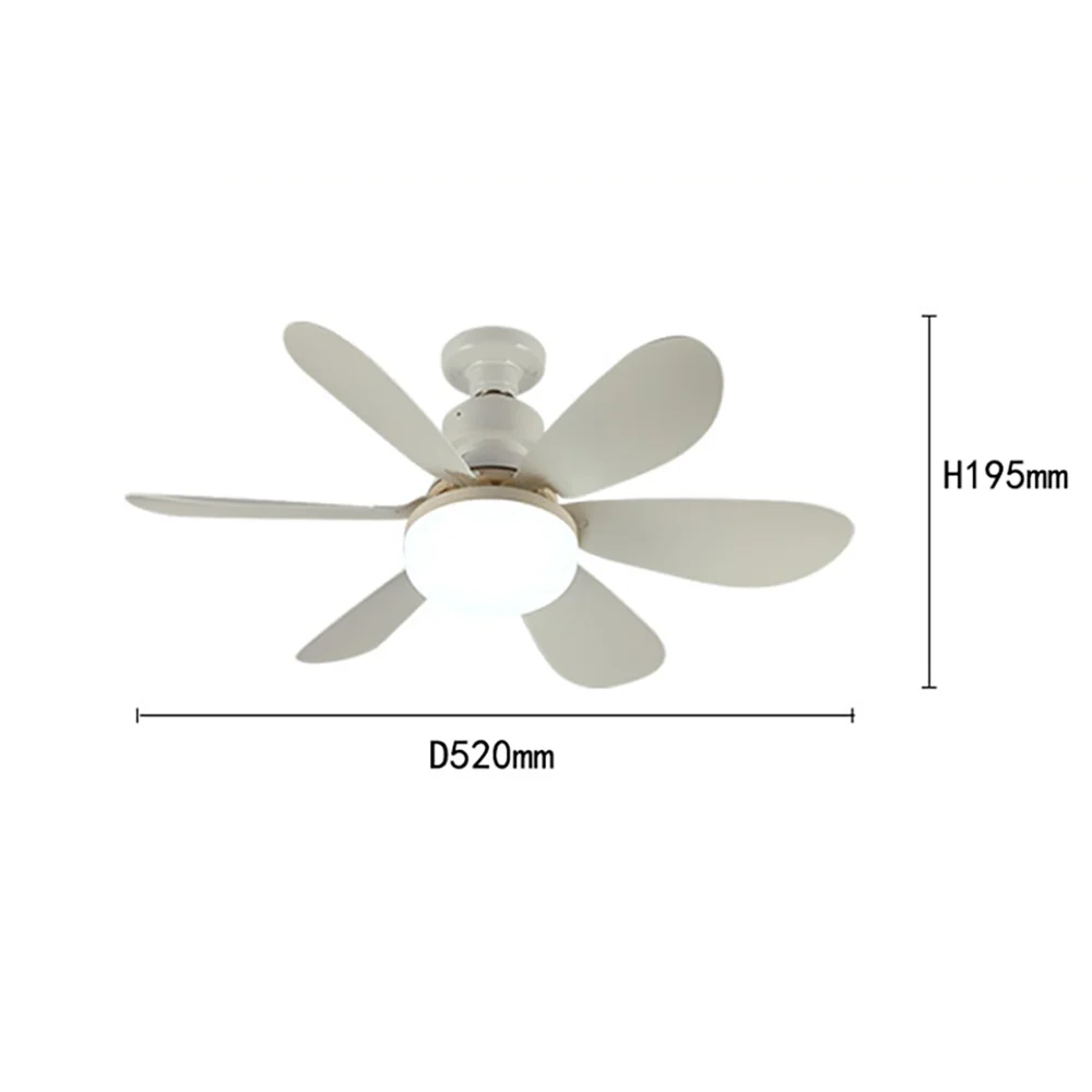 Ventilatore da Soffitto Silenzioso per Uso Domestico con Base E27, Dotato di Luce Notturna LED da 30W – foto 7