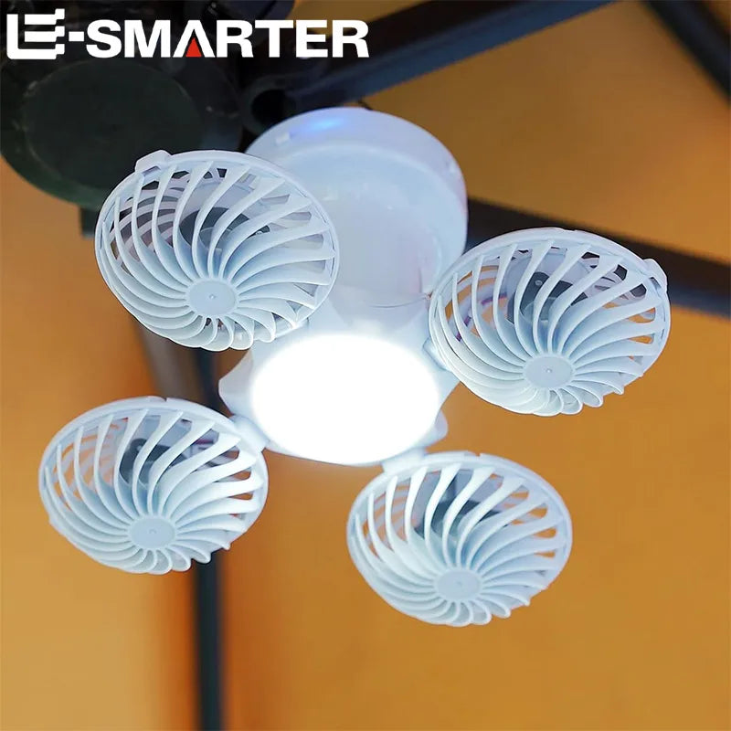 Ventilatore pieghevole da campeggio con lampada solare LED – dettaglio 1