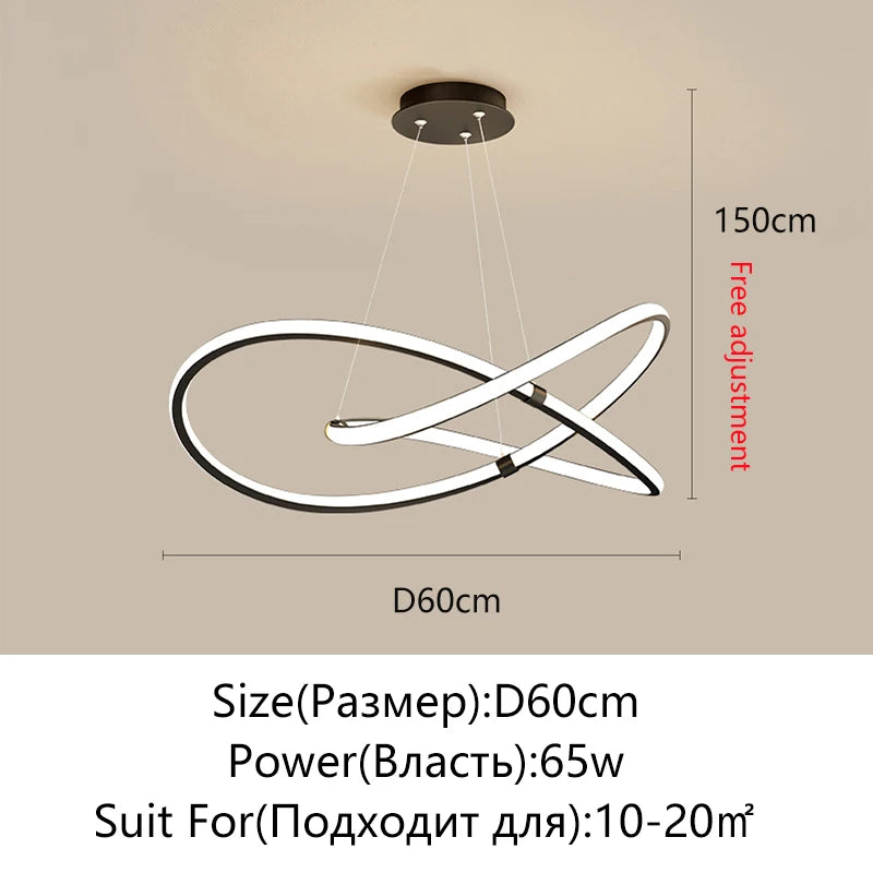 Lampadario moderno a LED per soggiorno, sala da pranzo, camera da letto, cucina, illuminazione domestica – foto 11