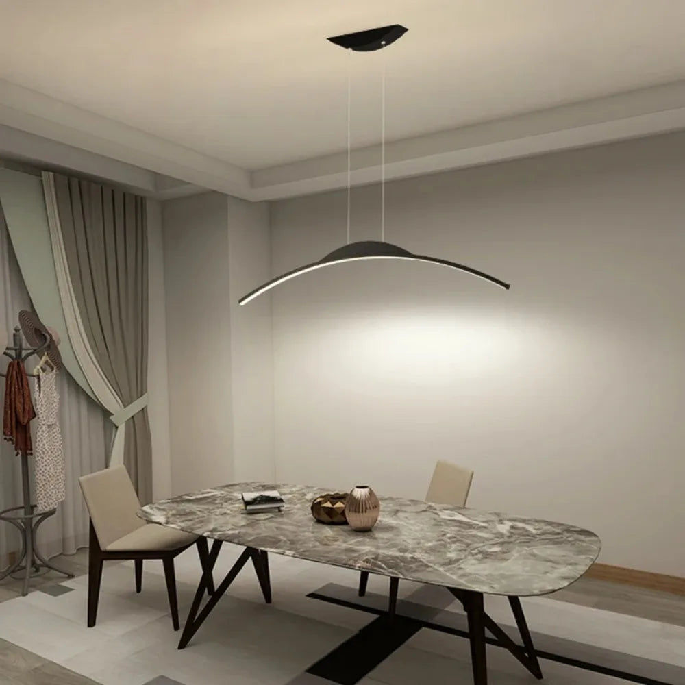 Lampada a sospensione lineare LED, 100 o 120 cm, nera o bianca – dettaglio 1
