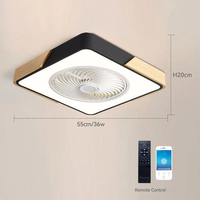 Ventilatore da soffitto Ventilatore da soffitto a basso profilo con luce a led con telecomando per camera da – foto 7