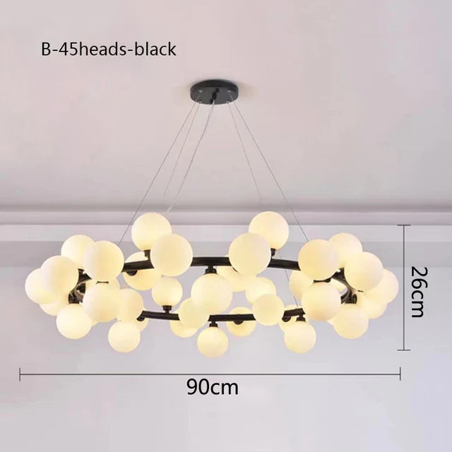 Lampadario nordico con sfere in vetro, da 8 a 25 luci – dettaglio 6