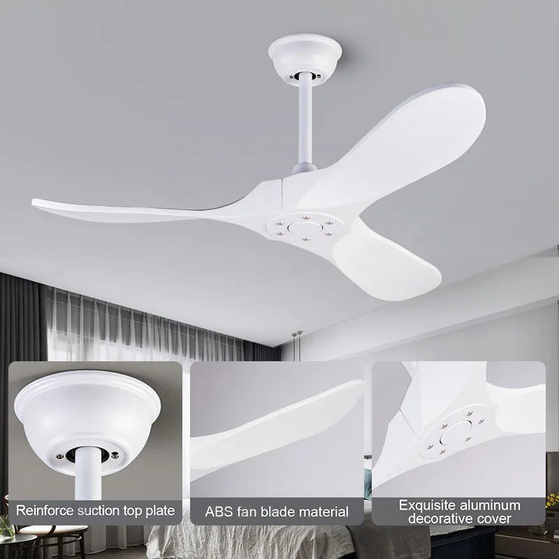 Ventilatore da soffitto in ABS da 132 o 152 cm, senza luce – dettaglio 2