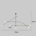 Lampada a sospensione multipla nera, 120 o 135 cm – dettaglio 7