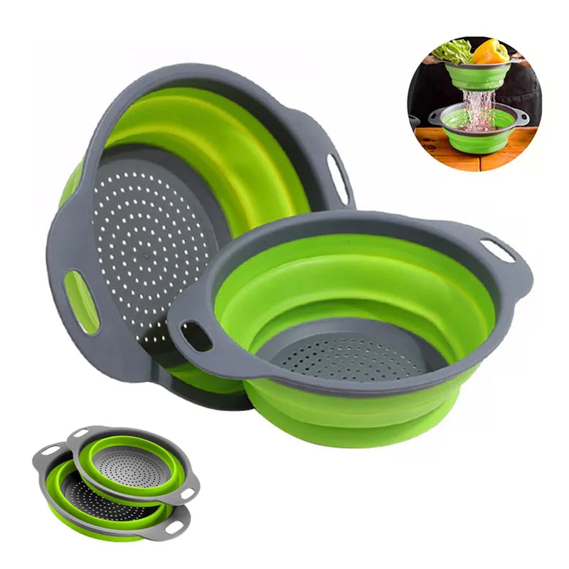 Cestello scolapasta pieghevole in silicone, misure S e L