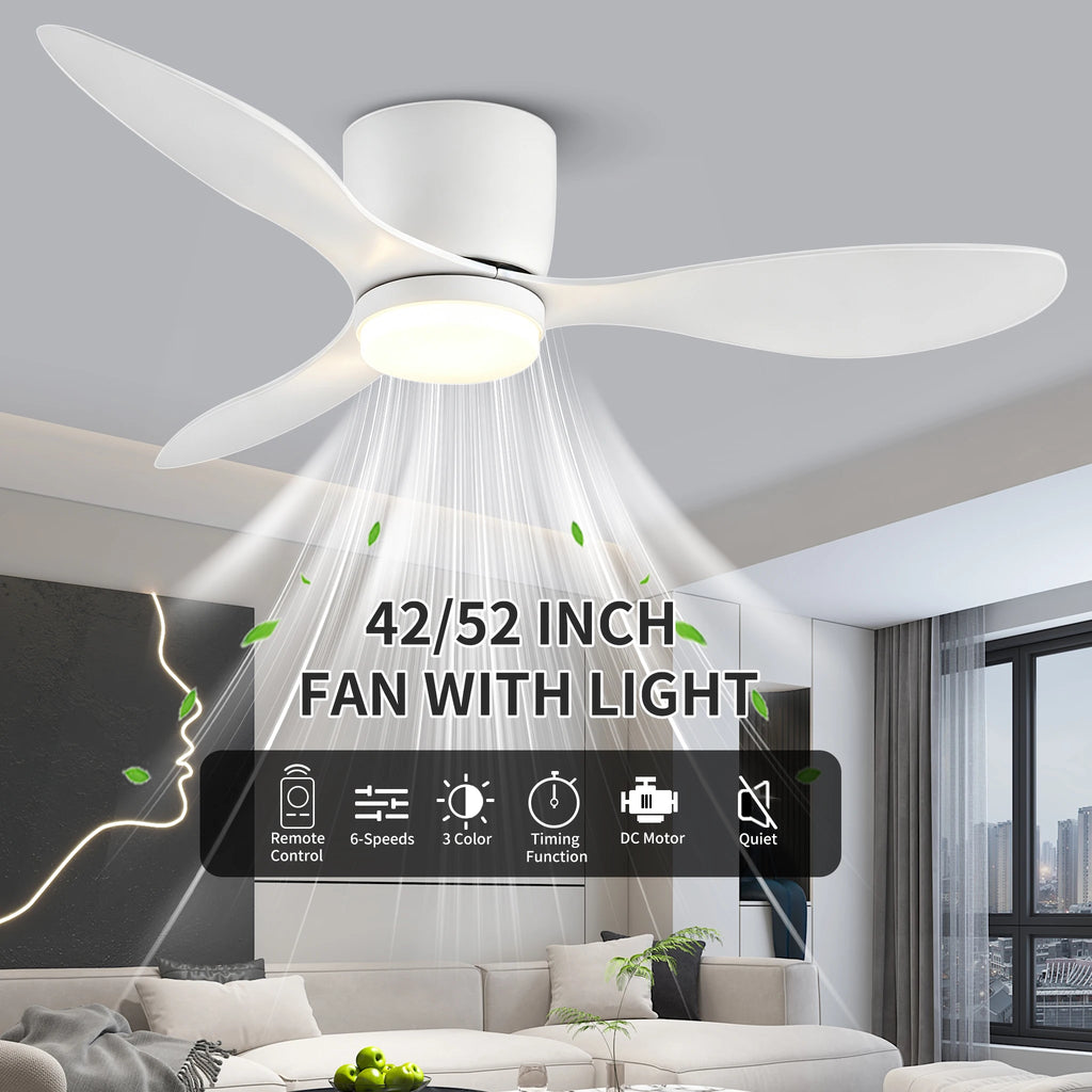Ventilatore da soffitto smart con luce 3CCT e telecomando – dettaglio 1