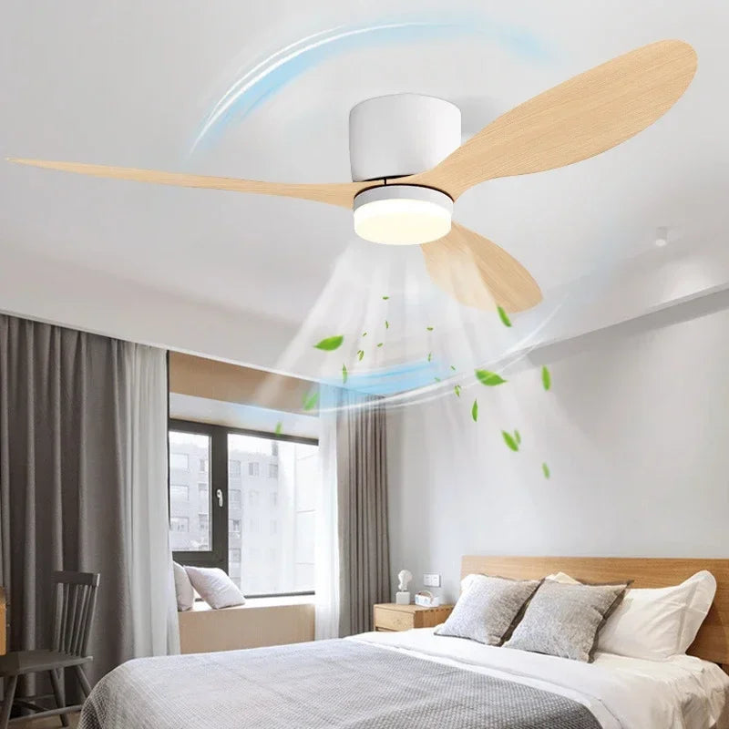Luci moderne per ventilatori da soffitto a LED, luci decorative da pavimento basso con telecomando