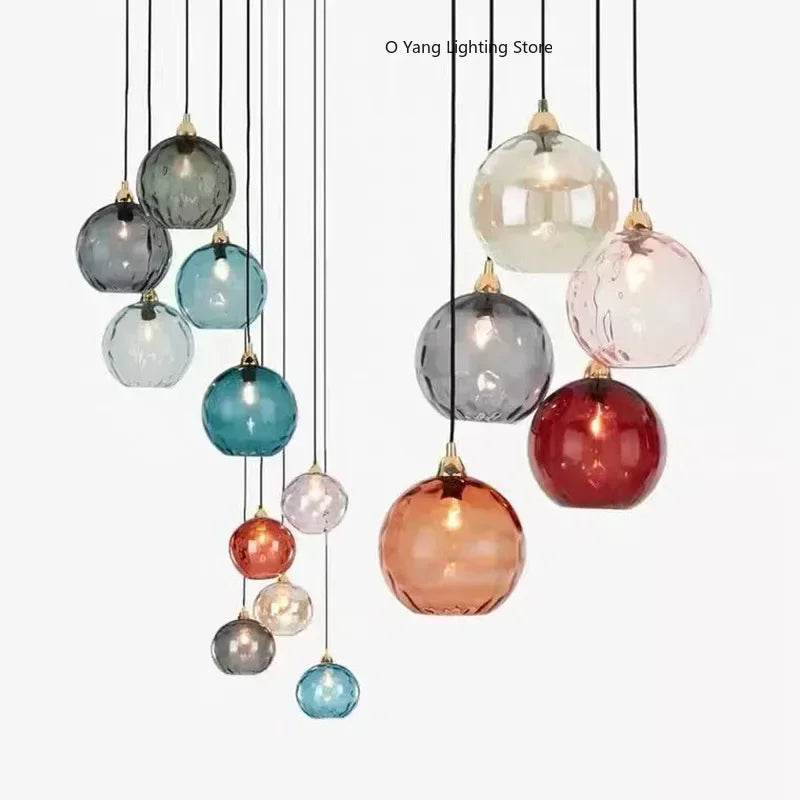 Lampadario in vetro colorato, da 3 a 8 luci