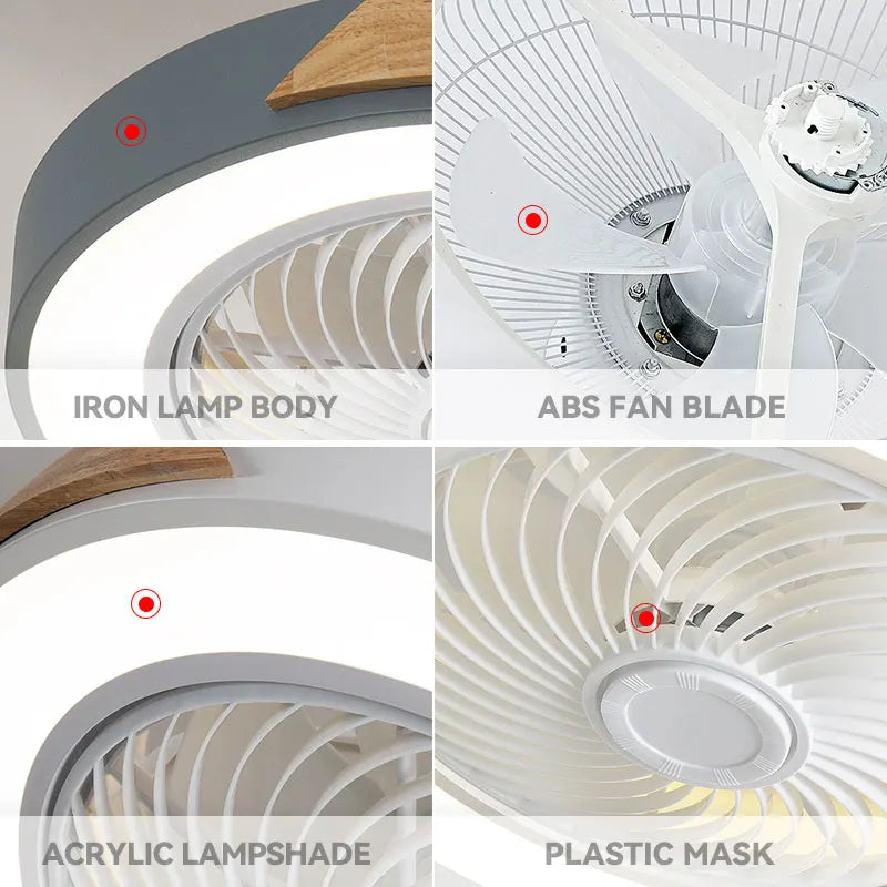 Ventilatore da soffitto Ventilatore da soffitto a basso profilo con luce a led con telecomando per camera da – foto 6