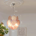 Lampadario in vetro artigianale con cristalli, rosa o bianco – dettaglio 6