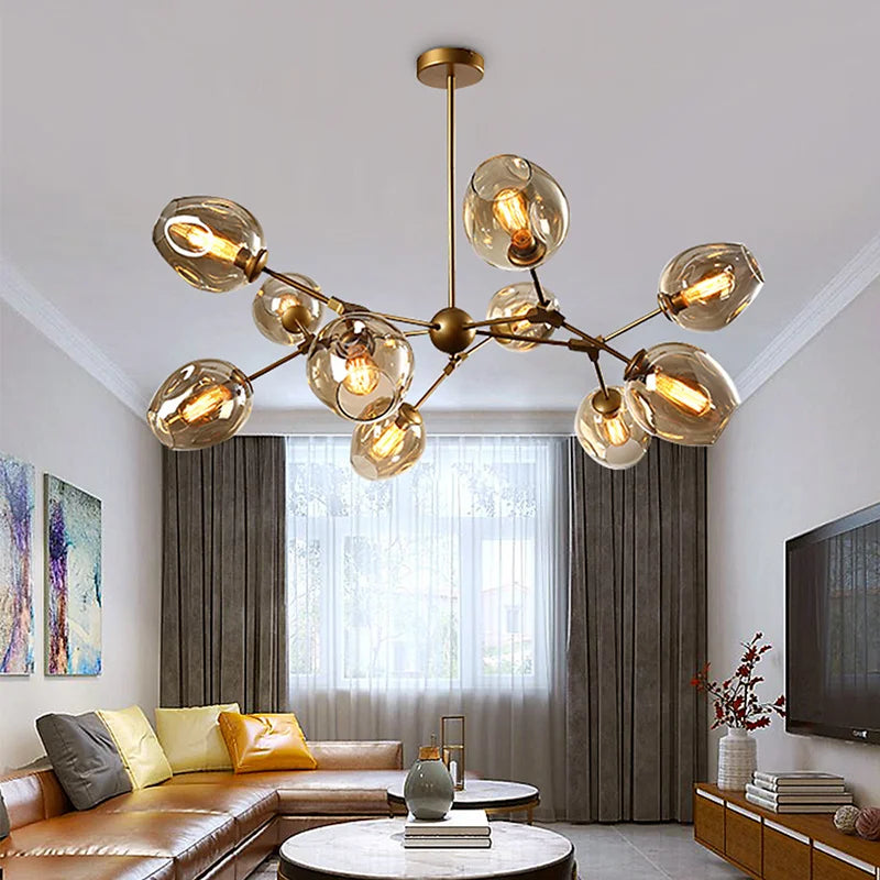 Lampadario con sfere in vetro colorato, da 1 a 12 luci – dettaglio 1