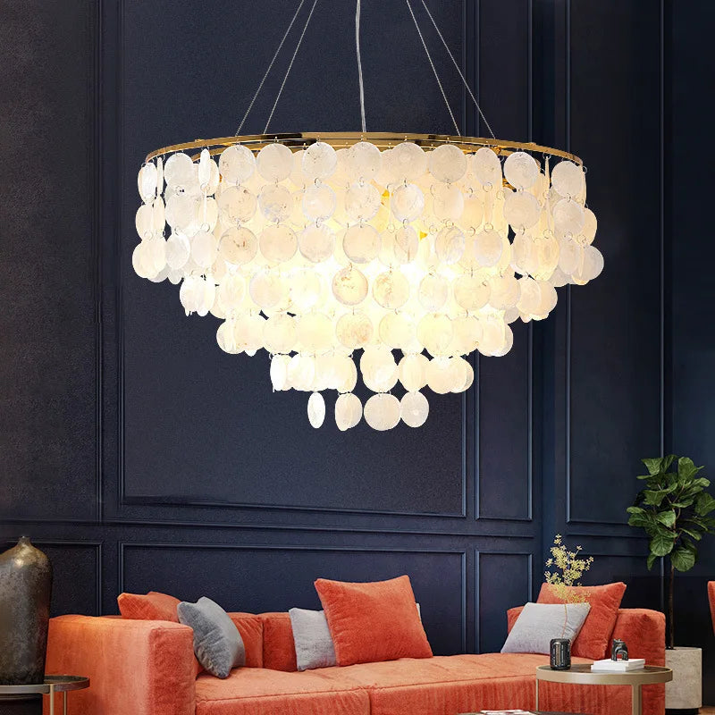 Lampadario a conchiglia color oro, 50, 60 o 80 cm – dettaglio 5