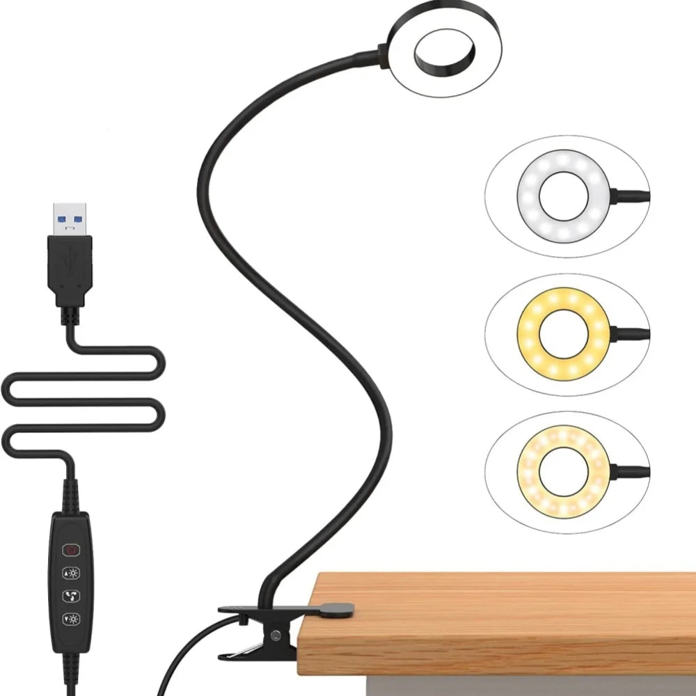 Lampada da lettura con clip, 48 LED e tre tonalità di luce