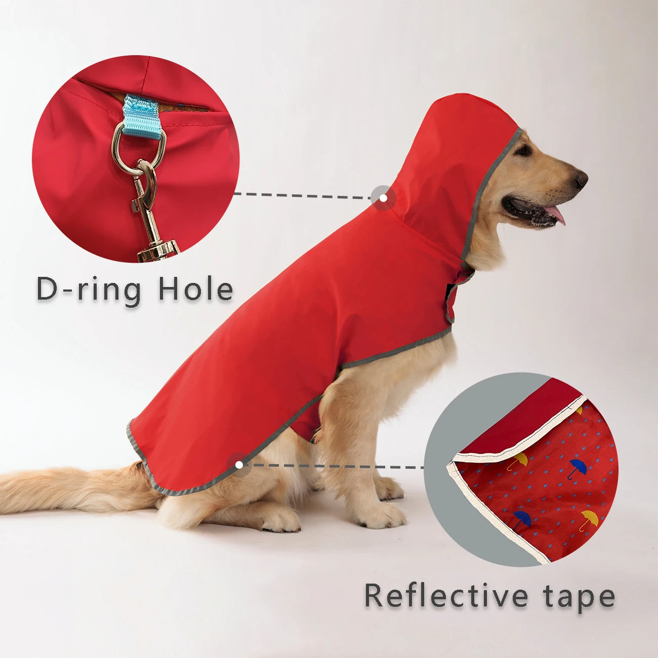 Impermeabile per cani a doppio strato, dalla XS alla 5XL – dettaglio 4