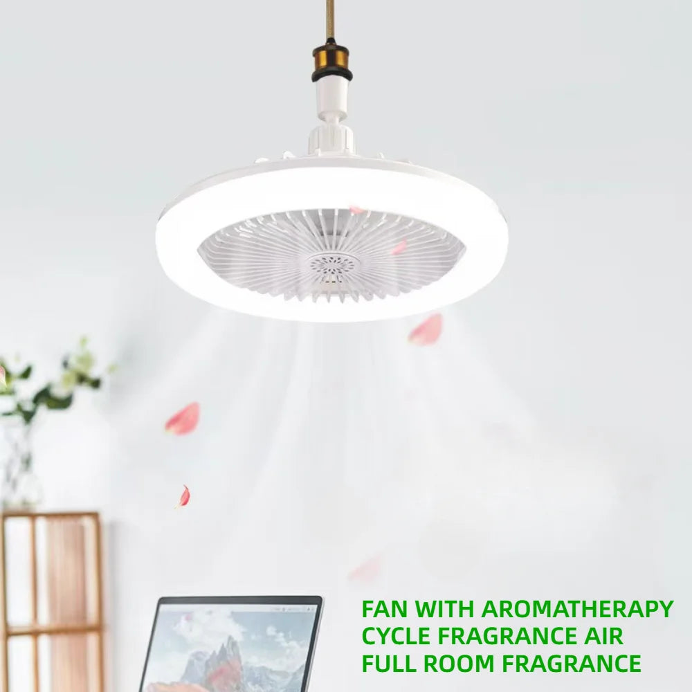 Ventilatore da soffitto girevole 3 in1 con telecomando lampada di illuminazione E27 Base di illuminazione – foto 2