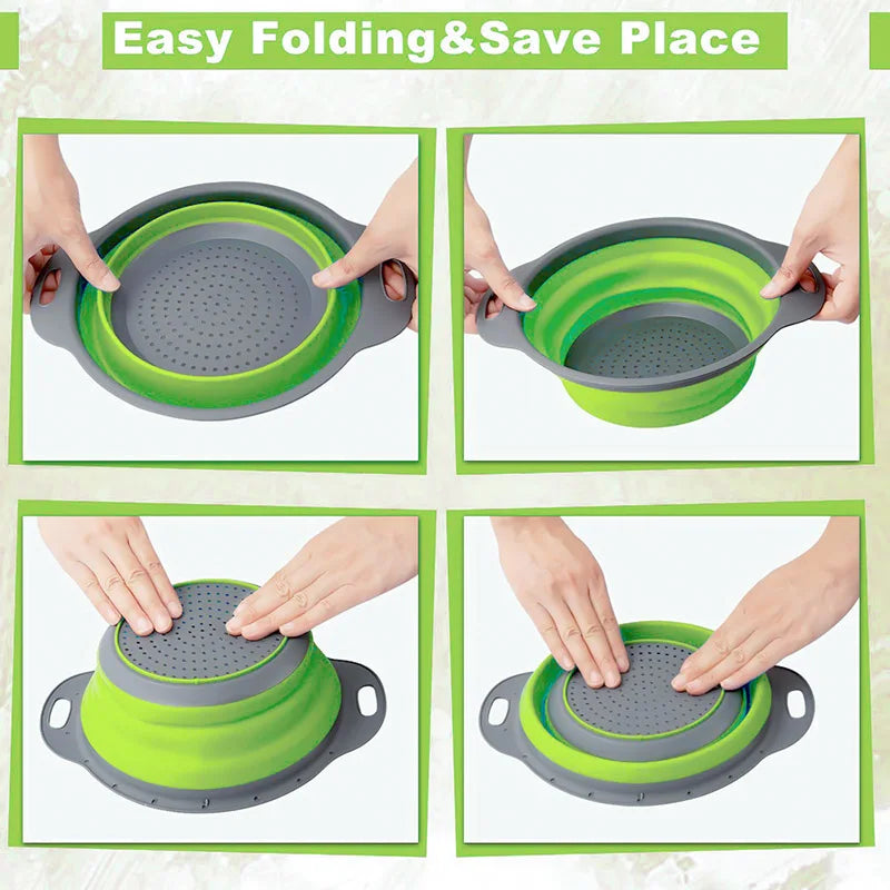 Cestello scolapasta pieghevole in silicone, misure S e L – dettaglio 3
