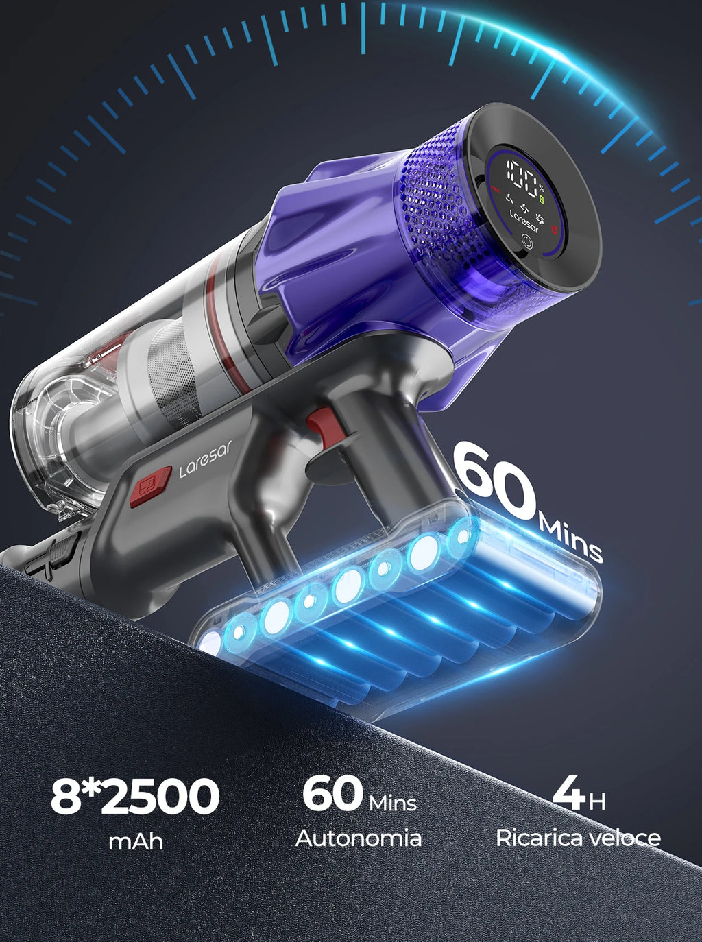 Aspirapolvere senza fili portatile, 500 W, batteria estraibile – dettaglio 5