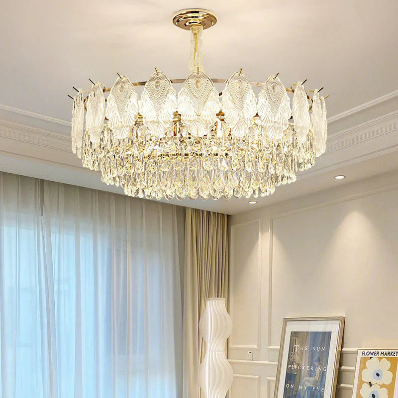 Lampadario di cristallo con copertura in vetro, D50-L80 cm – dettaglio 1