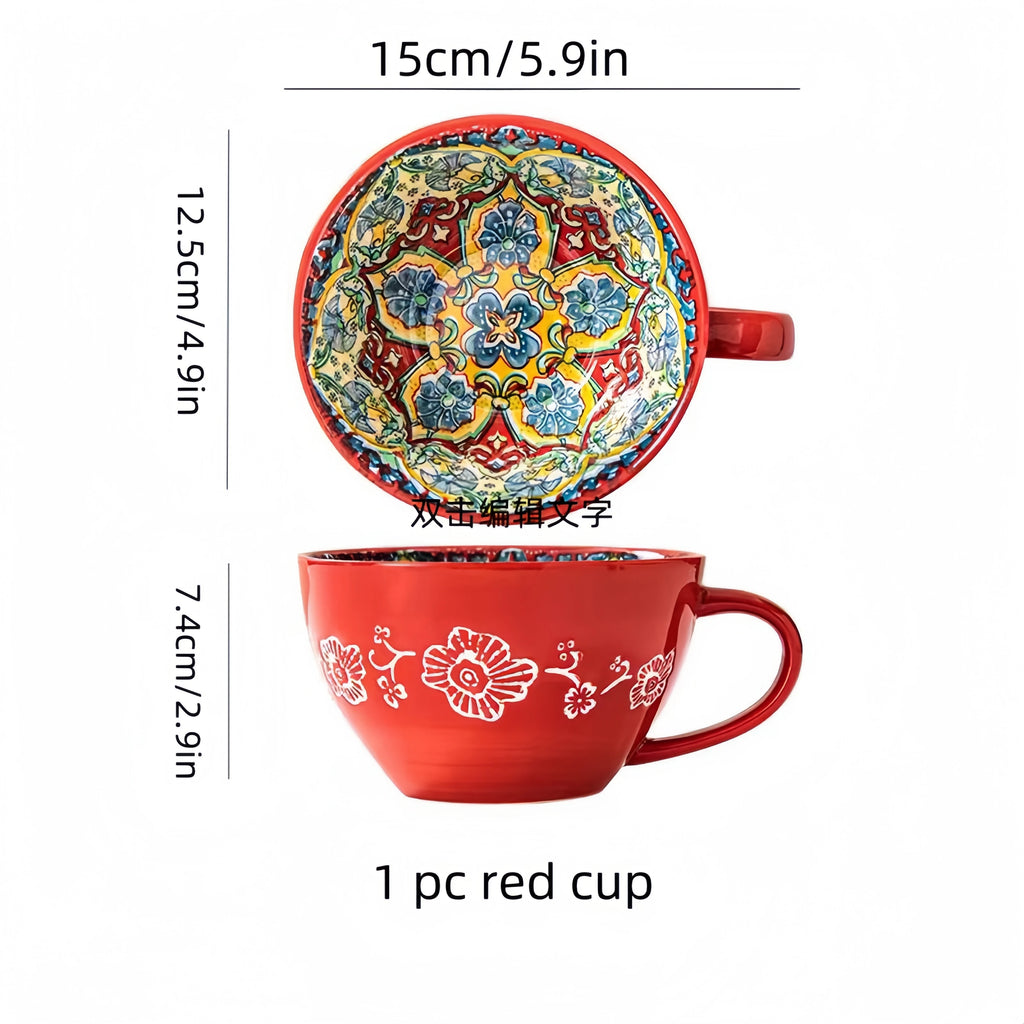 Tazza in ceramica per caffè e tè, quattro tinte profonde – dettaglio 10