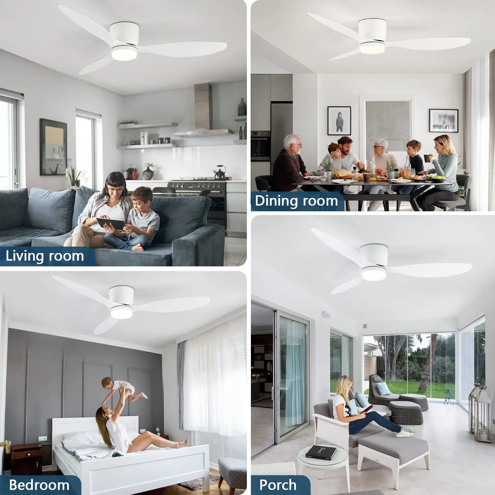 Ventilatore da soffitto 42 o 52 pollici con luce LED integrata – dettaglio 1