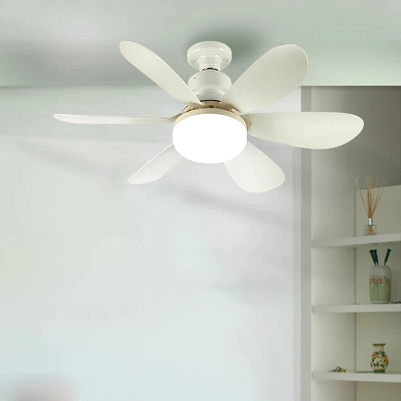 Ventilatore da soffitto con luce E27, bianco o multicolore