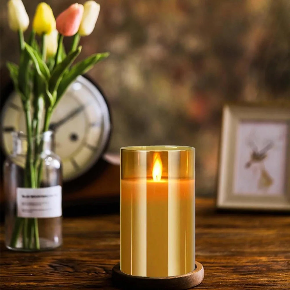 Set di candele LED in acrilico con telecomando e timer – dettaglio 5